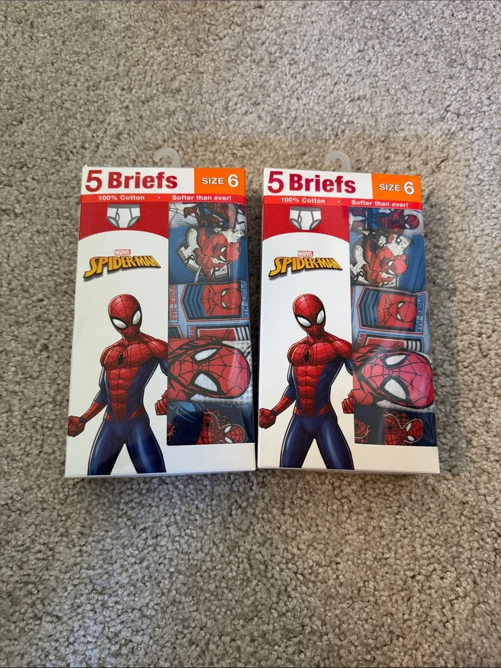 Marvel Spider-Man Kids Briefs 5-Pack - Red & Blue size 6